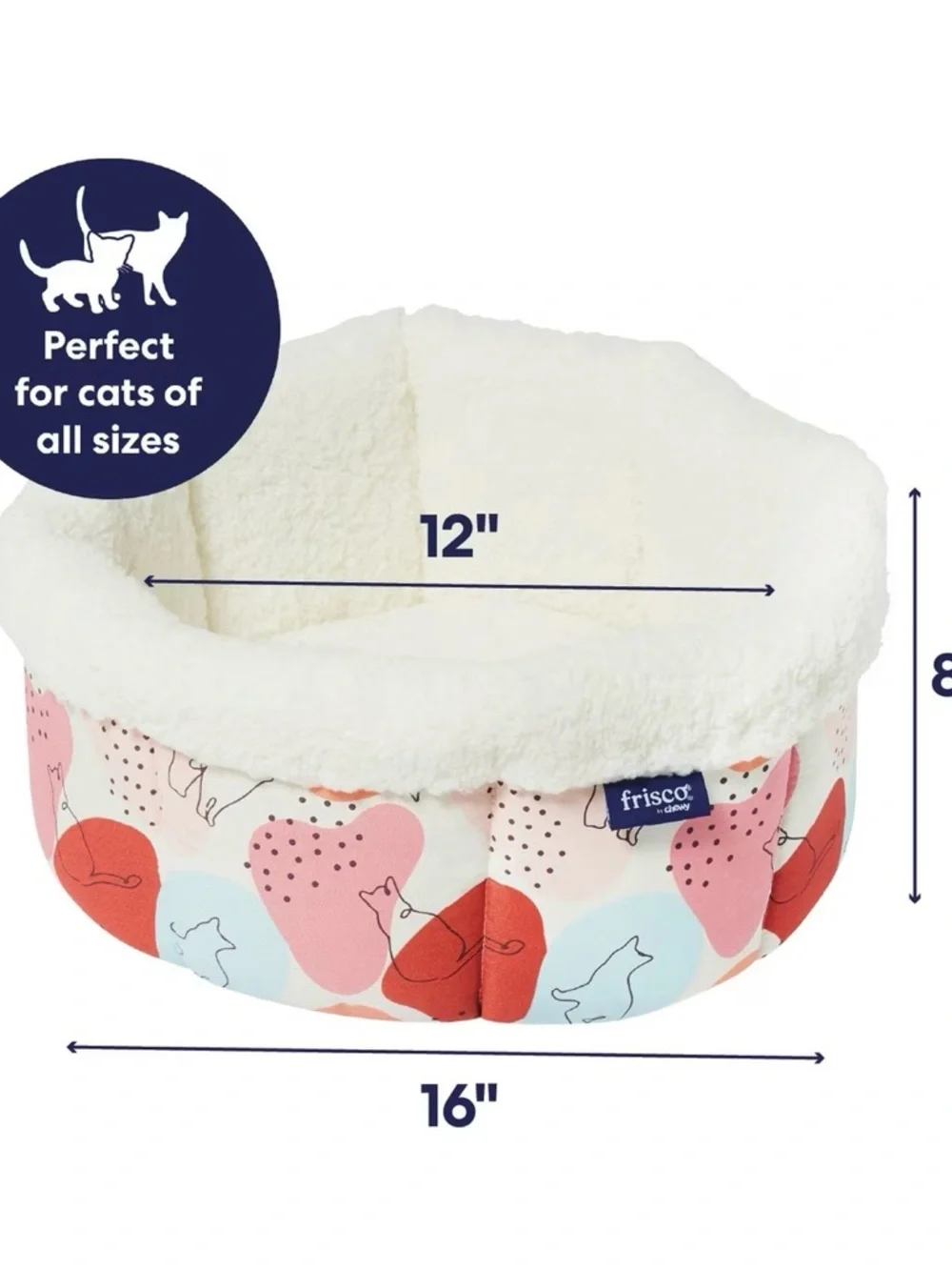 Frisco Sherpa Self-Warming High-Walled Bolster Small Cat Bed